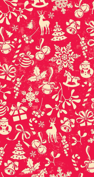 Red white christmas pattern reindeer - naive free wallpaper