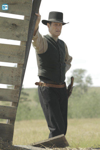 Man hat vest ladder field - free vintage wallpaper