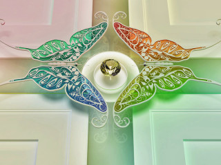 Colorful flower decorative design multicolored - center piece free wallpaper