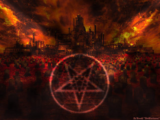 City crowd red yellow background - a picture of a city free wallpaper