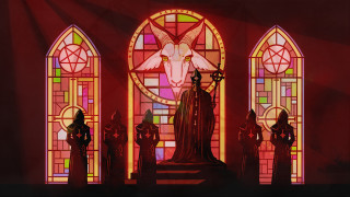 Stained glass window statue woman - a statue in front free wallpaper