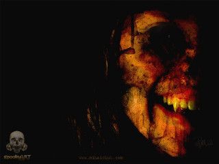 Creepy woman scary teeth yellow - scary free wallpaper