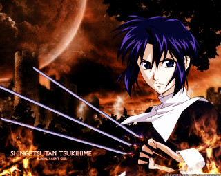 Anime character swords fire sky - a fire free wallpaper