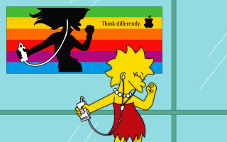 Cartoon character phone cord rainbow - transgressive free wallpaper