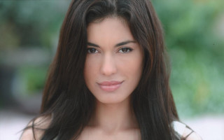 Araceli gilbert leesha hannigan american - a green background and a blurry background free wallpaper