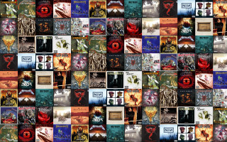 Collage person knife hand photos - metal free wallpaper