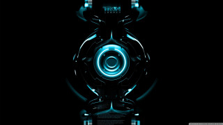 Futuristic blue black background circular - poster free wallpaper