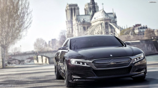 Black car castle bridge cityscape - luxury free wallpaper