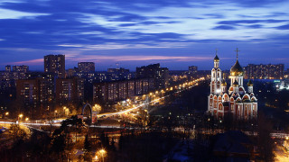 City skyline church tower night 2 - andrey yefimovich martynov free wallpaper