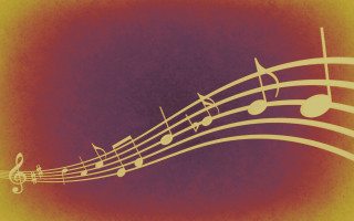 Treble clef purple yellow red - musical free wallpaper