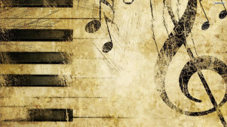 Grungy piano musical notes trebles 2 - cinematic composition free wallpaper