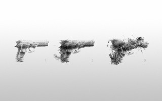 Three guns white background black - carol bove free wallpaper