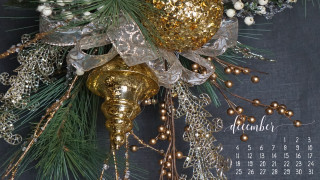 Calendar gold bell christmas tree - ornamental free wallpaper