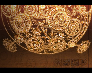 Steampunk clocktower gears magiccircle pentagram - steampunk free wallpaper