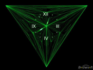 Green triangle numbers black background - number free wallpaper