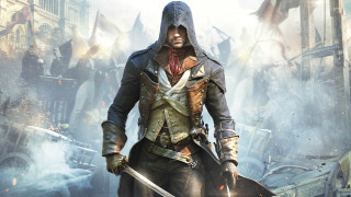 Man hooded outfit sword city 3 - 2 d game art free wallpaper