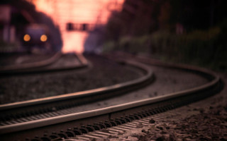 Train track night time coming - a train free wallpaper
