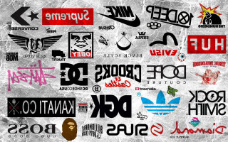 Logos wall maximalism christian hilfgott - a silk screen free wallpaper