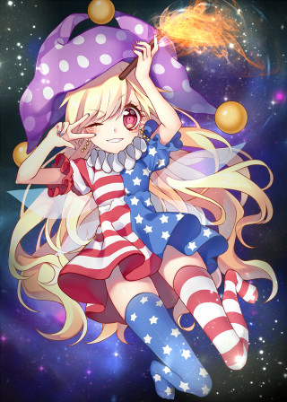 Girl patriotic outfit holding wand - tarot card free wallpaper