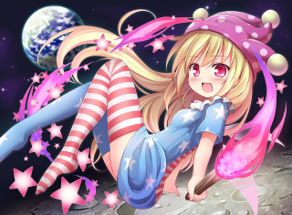 Blonde girl pink hat star - a rock free wallpaper