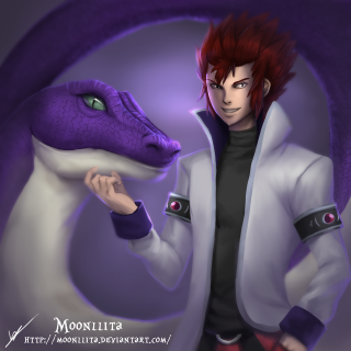 Red haired man dragon head - cobra free wallpaper