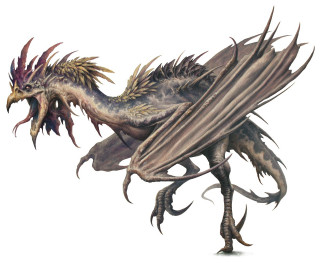 Dragon large wings sharp claws - its back leg free wallpaper