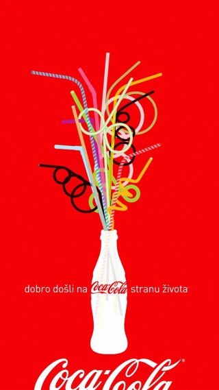 Coca cola advertisement vase colorful - ecological art free wallpaper