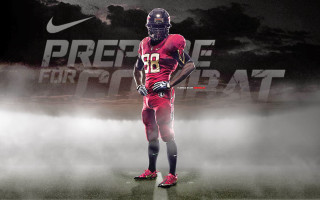 Football player red uniform foggy - great free wallpaper