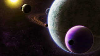 Planets in the sky bright - a bright star in the background free wallpaper