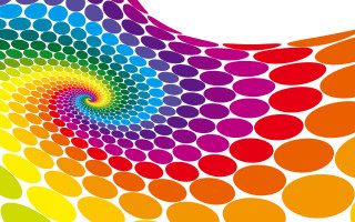 Colorful spiral circles rainbow triadic - bridget riley free wallpaper