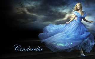 Woman blue dress stairs cloudy - a cloudy sky behind her free wallpaper