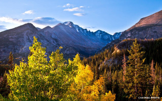 Mountain range trees clouds blue 6 - tree and mountains free wallpaper