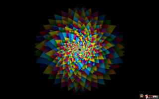 Colorful flower black background white - bridget riley free wallpaper