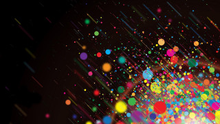 Colorful dots black background white 2 - particle free wallpaper