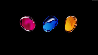 Three colored rings black background - colored free wallpaper