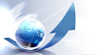 Blue arrow up earth white - the earth free wallpaper