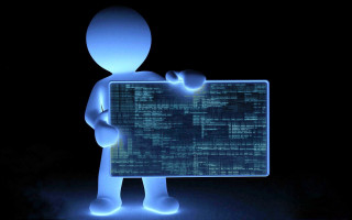 Person holding computer screen dark 2 - a dark background behind free wallpaper