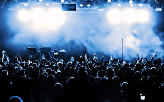 Concert crowd hands up stage 5 - a concert free wallpaper