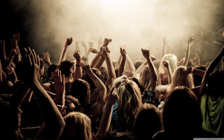 Concert crowd hands up arms - a concert free wallpaper