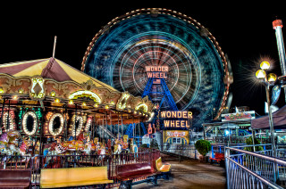 Carnival ride ferris wheel night - a ferris free wallpaper