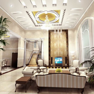 Living room couch cozy interior 3 - art deco free wallpaper