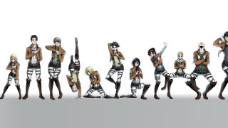 Anime characters group arms up 2 - wearing free wallpaper