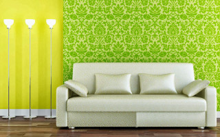 Couch green wall lamps sitting - a lamp free wallpaper