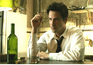 Man sitting table glass wine 4 - biopunk free wallpaper