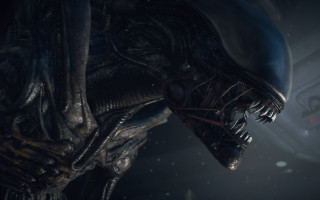 Alien creature dark room light - unreal engine 5 free wallpaper