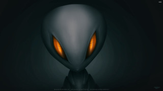 Alien orange eyes black background - a yellow light free wallpaper