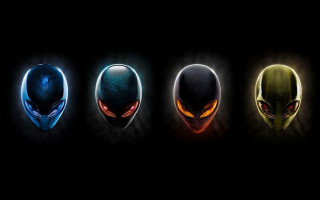 Alien heads colorful eyes variety - alien free wallpaper