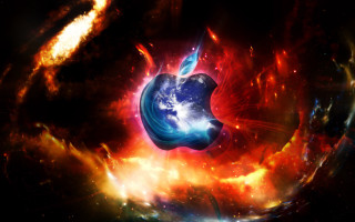 Computer logo fire earth spiral - apocalyptic free wallpaper