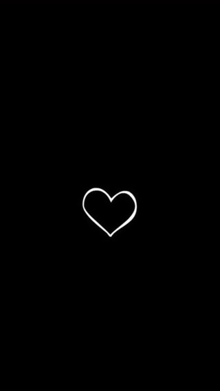 Heart black background white outline - the middle free wallpaper