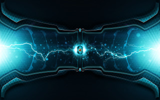 Futuristic background blue lightning black - cybernetic free wallpaper